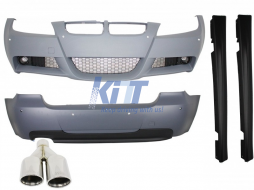 Body Kit suitable for BMW 3 Series Touring E91 (2005-2008) M-Technik Design With Exhaust Muffler M-Power  - COCBBME91MTAS