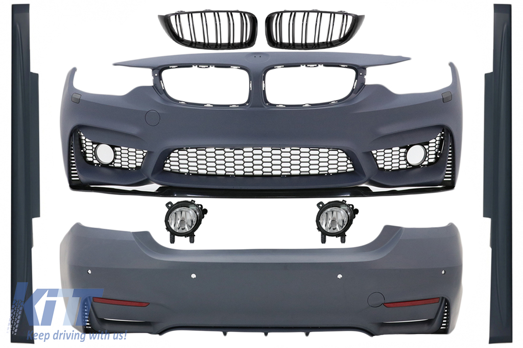 BMW 4-es sorozatú F32 Coupe F33 Cabrio (2013-2019) M4 Design, hűtőrácsokkal és ködlámpákkal felszerelt karosszéria-készlet