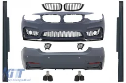 image-58-Body Kit suitable for BMW 4 Series F32 Coupe F33 Cabrio (2013-03.2019) M4 Design with Grilles and Exhaust Tips Carbon