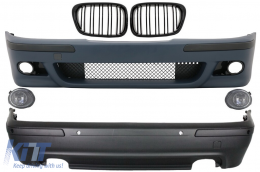 Body Kit suitable for BMW 5 Series E39 (1997-2003) Double Outlet M5 Design with Fog Lights Chrom and Central Grilles Piano Black