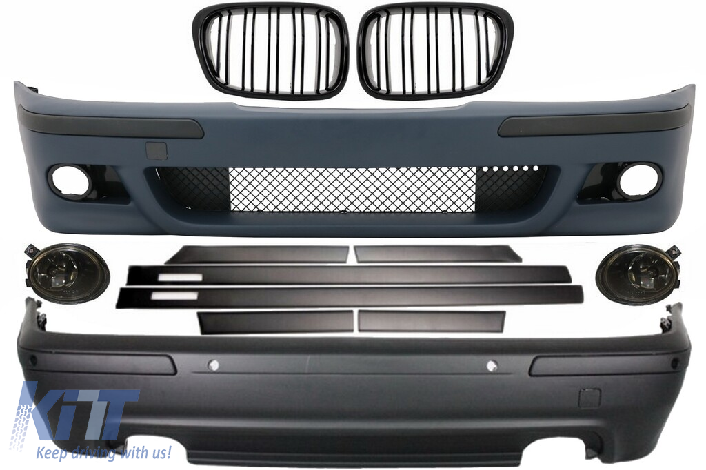 Karosszériakészlet BMW 5-ös sorozat E39-hez (1997-2003) ködlámpákkal és központi hűtőrácsokkal M5 Design