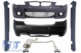 image-77-Body Kit suitable for BMW 5 Series E60 LCI (2007-2010) with Complete Exhaust System Twin Double Quad and Side Skirts Limousine M5 Design PDC 18mm