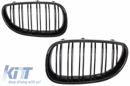 Body Kit suitable for BMW 5 Series E60 (2003-2007) M5 Design with Central Grilles Double Stripe Piano Black-image-6061862