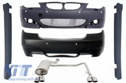 image-75-Body Kit suitable for BMW 5 Series E60 (2003-2007) M5 Design with Complete Exhaust System Twin Double Quad and Side Skirts