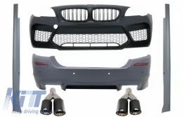 image-11-Body Kit suitable for BMW 5 Series F10 (2011-2017) Bumper with Side Skirts and Dual Twin Exhaust Muffler Tips Carbon Fiber M5 Design