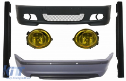 Body Kit suitable for BMW E46 Sedan (1998-2004) Bumper With PDC Side Skirts + Fog Lights Yellow M-Technik Design - COCBBME46MT4DSS03Y