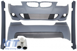 image-2-Body Kit suitable for BMW E60 (5-series) (2003-2010) M-Technik Design with ACS-look Exhaust Muffler
