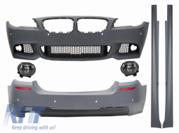 Body Kit suitable for BMW F10 5 Series (2011-2014) with Fog Light Projectors M-Technik Look - COCBBMF10MTB