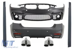image-39-Body Kit suitable for BMW F30 (2011-2019) EVO II M3 CS Design with Exhaust Muffler Tips Quad M-Power Black