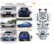 Body Kit suitable for BMW X3 F25 2011-2017 Upgrade to X3M Competition F97 LCI Look with Bumpers, Hood, Fenders, Lights-image-6321041