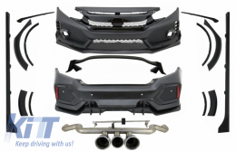 Body Kit suitable for Honda Civic MK10 FC FK (2016-Up) Sedan Type R Design with Exhaust System