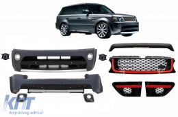 Body Kit suitable for Land Range Rover Sport L320 Facelift (2009-2013) Autobiography Design Black / Red Grille Edition - COCBRRSFLRB