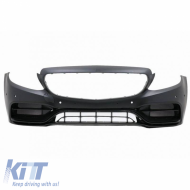 Body Kit suitable for Mercedes-Benz C-Class W205 14-20 Sedan A Design C63s Facelift Look With Grille & Exhaust Pipes Black Edition