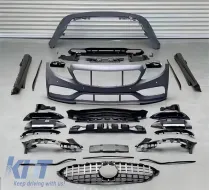Body Kit suitable for Mercedes-Benz C-Class W205 14-20 Sedan A Design C63s Facelift Look With Grille & Exhaust Pipes Black Edition-image-6323968