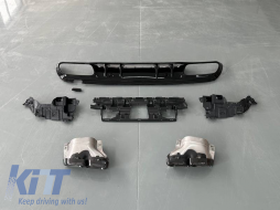 Body Kit suitable for Mercedes-Benz C-Class W205 14-20 Sedan A Design C63s Facelift Look With Grille & Exhaust Pipes Black Edition