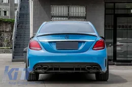 Body Kit suitable for Mercedes-Benz C-Class W205 14-20 Sedan A Design C63s Facelift Look With Grille & Exhaust Pipes Black Edition-image-6324557
