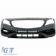 Body kit suitable for Mercedes-Benz CLA C117 W117 (2013-2018) Facelift A Design CLA45 Look Black Edition with grille & exhaust tips in black-image-6324007
