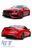 Body kit suitable for Mercedes-Benz CLA C117 W117 (2013-2018) Facelift A Design CLA45 Look Black Edition with Grille & Exhaust Tips Black-image-6324594