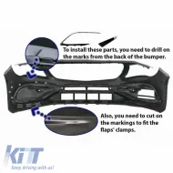 Body kit suitable for Mercedes-Benz CLA C117 W117 (2013-2018) Facelift A Design CLA45 Look Black Edition with Grille & Exhaust Tips Black-image-6324596