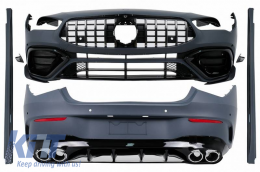Body kit suitable for Mercedes-Benz CLA C118 Sedan X118 Shooting Brake (2019-up) CLA45s A Design Look With Grille & Exhaust Tips Chrome