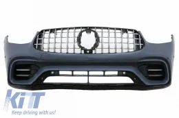 Body Kit suitable for Mercedes-Benz GLC Coupe Facelift C253 Sport Line (2020+) GLC63Amg Look with Bumpers, Grill, Exhaust Tips, Fender Flares-image-6316260