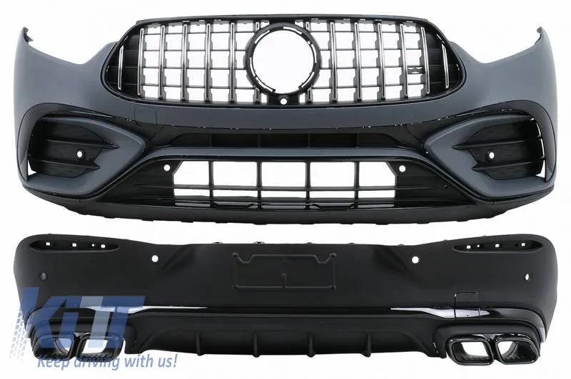 Body Kit suitable for Mercedes-Benz GLC Coupe C254 Sport Line (2022+) GLC63Amg Look Night Package with Bumpers, Grill, Exhaust Tips
