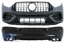 Body Kit suitable for Mercedes-Benz GLC Coupe C254 Sport Line (2022+) GLC63Amg Look Night Package with Bumpers, Grill, Exhaust Tips