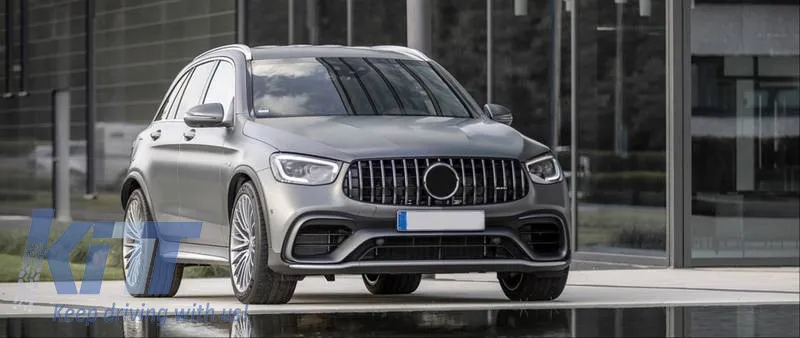 Body Kit suitable for Mercedes-Benz GLC SUV X253 Facelift 2020-2021 A Design Line GLC63sAmg Look With Bumpers, Grill, Exhaust Tips