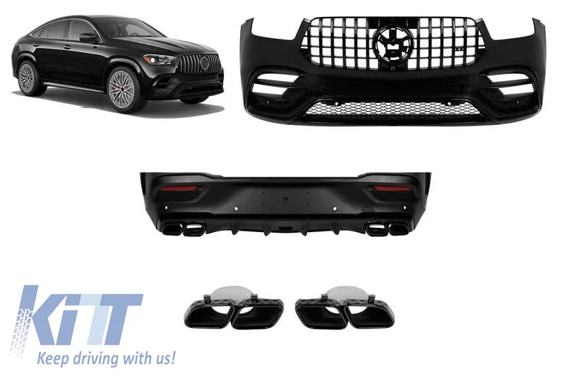 Body kit suitable for Mercedes-Benz GLE Coupe C167 2019-2023 GLE63s A Design Look Black Edition with Grille & Exhaust Tips Black