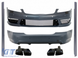 image-27-Body Kit suitable for MERCEDES Benz W221 S-Class 2005-2011 S63 S65 A-Design with Exhaust Muffler Tips Black Edition