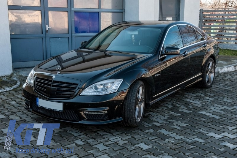 Body Kit Suitable For Mercedes Benz W221 S Class 2005 2011 S63 S65 A Design With Exhaust Muffler Tips Black Edition