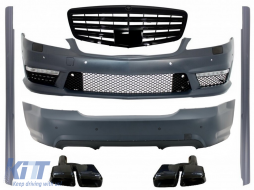 Body Kit suitable for MERCEDES Benz W221 S-Class 2005-2011 S63 S65 A-Design with Exhaust Muffler Tips Black Edition