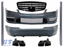 Body Kit suitable for MERCEDES Benz W221 S-Class 2005-2011 S63 S65 A-Design with Exhaust Muffler Tips Black Edition SWB