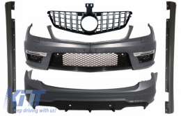 Body Kit suitable for MERCEDES C-Class W204 Facelift C63 T-Modell S204 Station Wagon Estate with Front Grille GT-R Panamericana Design Chrom - COCBMBW204C63AVGTRCN