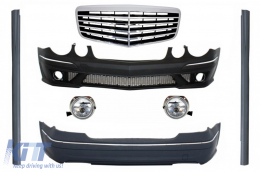 Body Kit suitable for Mercedes E-Class W211 (2002-2009) with Central Grille E63 Design - COCBMBW211AMGFG