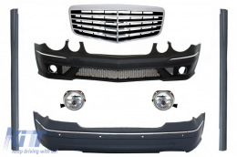 Body Kit suitable for Mercedes E-Class W211 (2002-2009) with Central Grille E63 Design - COCBMBW211AMGRFG