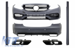 image-15-Body Kit suitable for Mercedes E-Class W212 Facelift (2013-2016) with Exhaust Muffler Tips E63 Design Shiny Black Edition
