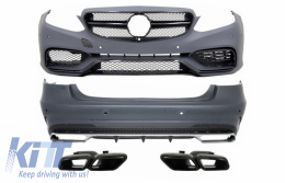 image-5-Body Kit suitable for Mercedes E-Class W212 Facelift (2013-2016) with Exhaust Muffler Tips Black E63 Design Piano Black