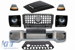 Body Kit suitable for Mercedes G-Class W463 (2005-2012) with Grille G63 GT-R Panamericana Design LED Bi-Xenon Headlights