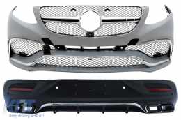 Body Kit suitable for Mercedes GLE Coupe C292 Sport Line (2015-2019) with Black Muffler Tips