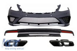 Body Kit suitable for Mercedes S-Class W222 Sport Line Package (2013-06.2017) S63 Design with Black Exhaust Muffler Tips