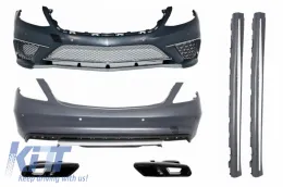 image-8-Body Kit suitable for Mercedes S-Class W222 with Exhaust Muffler Tips and Side Skirts Long Version (2013-06.2017) S65 Design