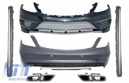 image-36-Body kit suitable for Mercedes S-Class W222 (2013-06.2017) Bumper with Side Skirts and Exhaust Tips S63 Look LWB