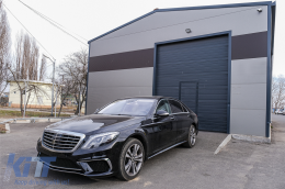 Body Kit suitable for Mercedes S-Class W222 (2013-06.2017) Long Version with Exhaust Muffler Tips S63 Design Chrome Special Edition-image-6091092