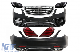 Body Kit suitable for Mercedes S-Class W222 Facelift (2013-06.2017) S63 Design with Headlights and Taillights Full LED - COCBMBW222AMGS63FFGHLCU