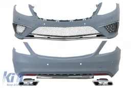 image-37-Body Kit suitable for Mercedes S-Class W222 (2013-06.2017) with Chrome Muffler Tips S65 Design