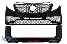 Body Kit suitable for Mercedes V-Class W447 (2014-Up) with Central Grille and Trunk Foot Plate - CBMBW447AMGSK
