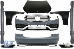 Body Kit suitable for Mercedes W212 E-Class Facelift (2013-up) E63 Design with Exhaust Muffler Tips - COCBMBW212FAMGCS65