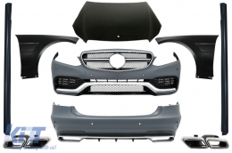 image-41-Body Kit suitable for Mercedes W212 E-Class Facelift (2013-up) E63 Design with Exhaust Muffler Tips