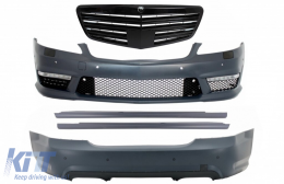 Body Kit suitable for Mercedes W221 (2005-2011) S65 Design with Central Grille Piano Black and Side Skirts - COCBMBW221AMGPB